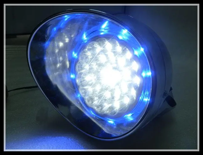 Buy blue Chrome LED Headlight w/ Blue Angel Eye for