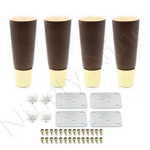 

Oak Wood Reliable 130*48*27MM Wood Furniture Leg Cone Shaped Wooden Feets for Cabinets Soft Table Set of 4
