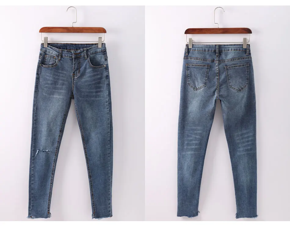Рваные узкие джинсы для женщин, облегающие Женские джинсы с дырками, женские джинсы с дырками