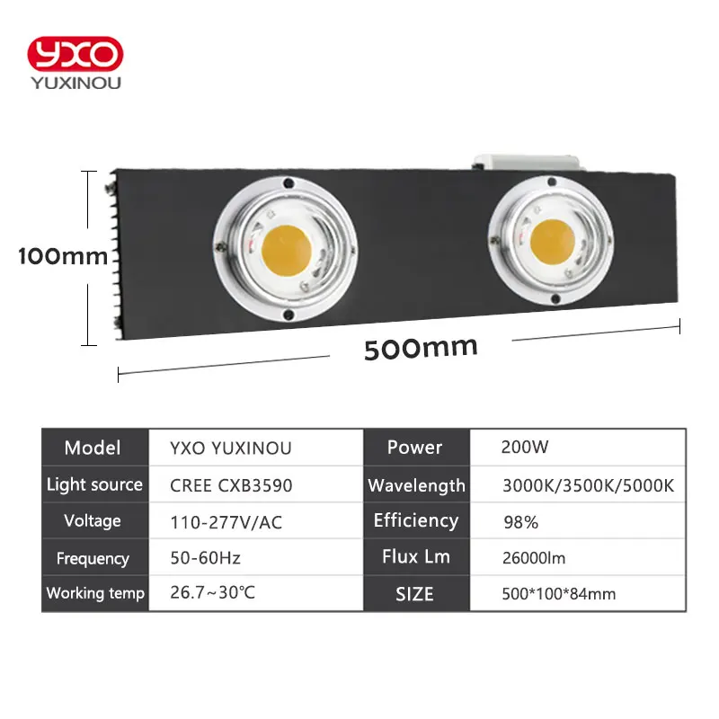 CREE CXB3590 200 Вт 36000лм 3500 К 5000 К Диммируемый COB светодиодный светильник для выращивания полного спектра, лампа для выращивания растений в помещении, панель для роста, светильник ing