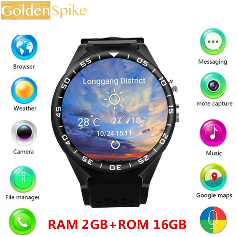

S99C Bluetooth Smart Watch with Camera 2GB RAM 16GB ROM Support SIM Card 3G WIFI GPS Smartwatch for Android IOS Phone PK KW88