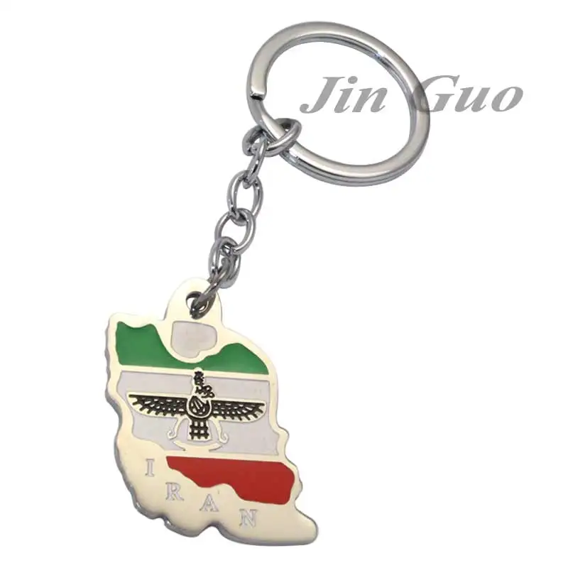 

Iran Map Iran National Flag Stainless Steel key ring & key chain