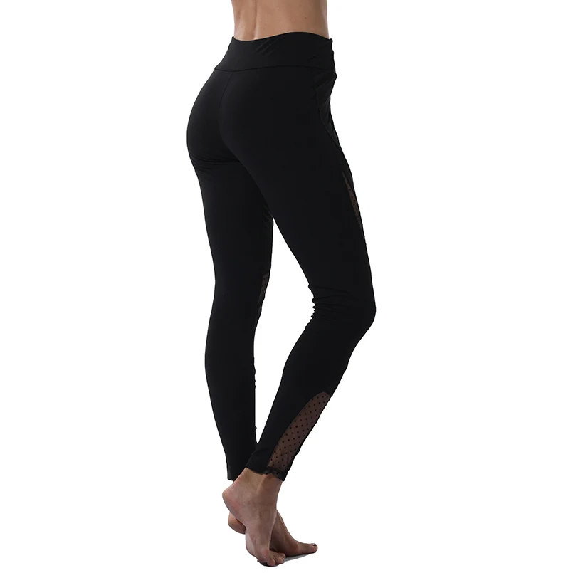 Черные новые модные сетчатые лоскутные леггинсы школьные упражнения женские леггинсы женские эластичные брюки Капри женские леггинсы для фитнеса