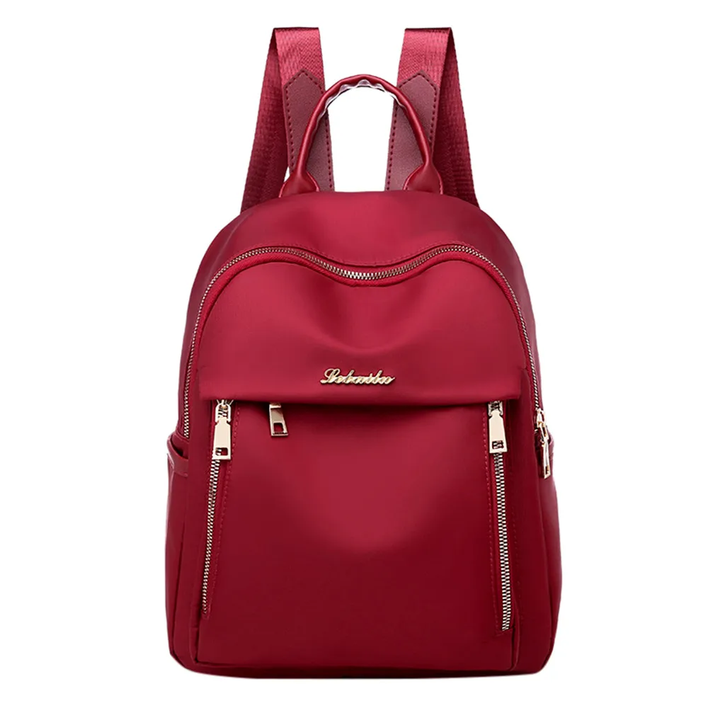 

Fashion Lady Wild Solid Color Oxford Cloth Large Capacity Backpack Student Bag Korean Style Korean Style Large Capacity
