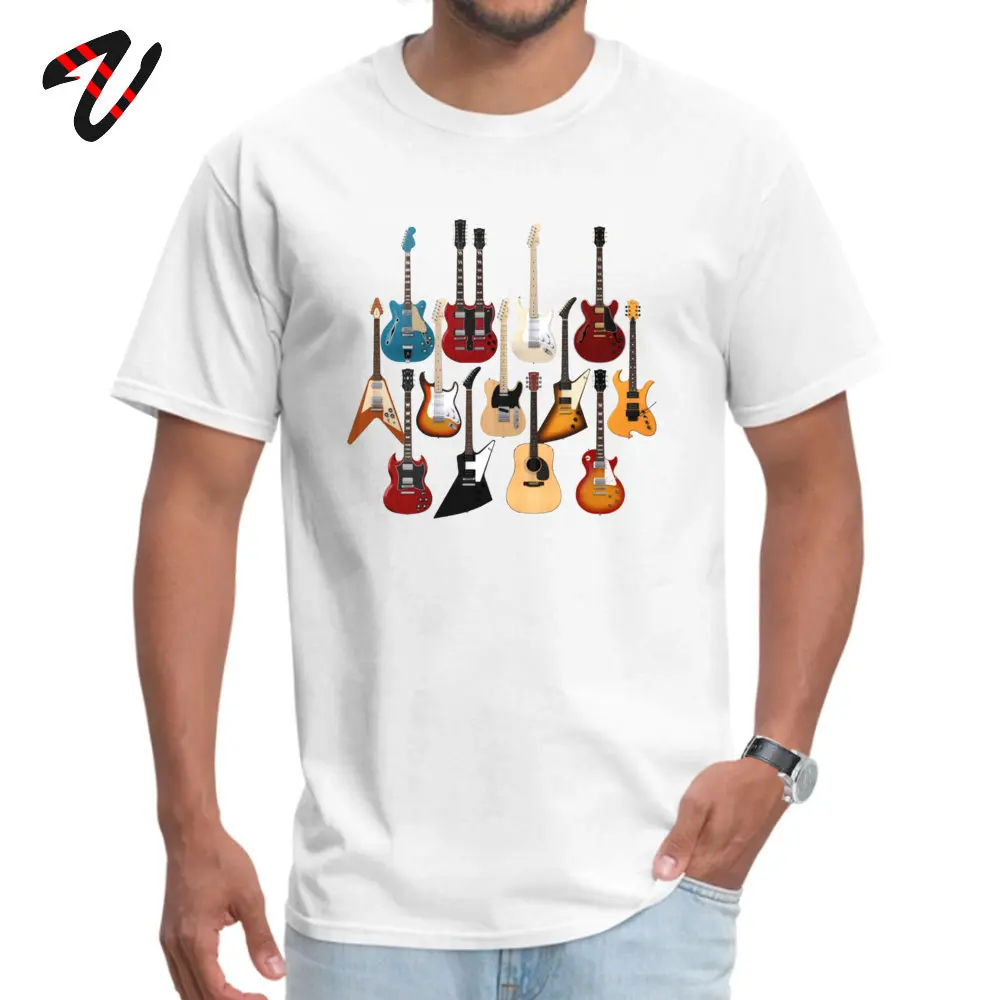 Company Too Many Guitars Funny Tshirts Round Collar Cotton Men Tees Short Sleeve ostern Day Funny Tops Shirt Free Shipping Too Many Guitars 26085 white