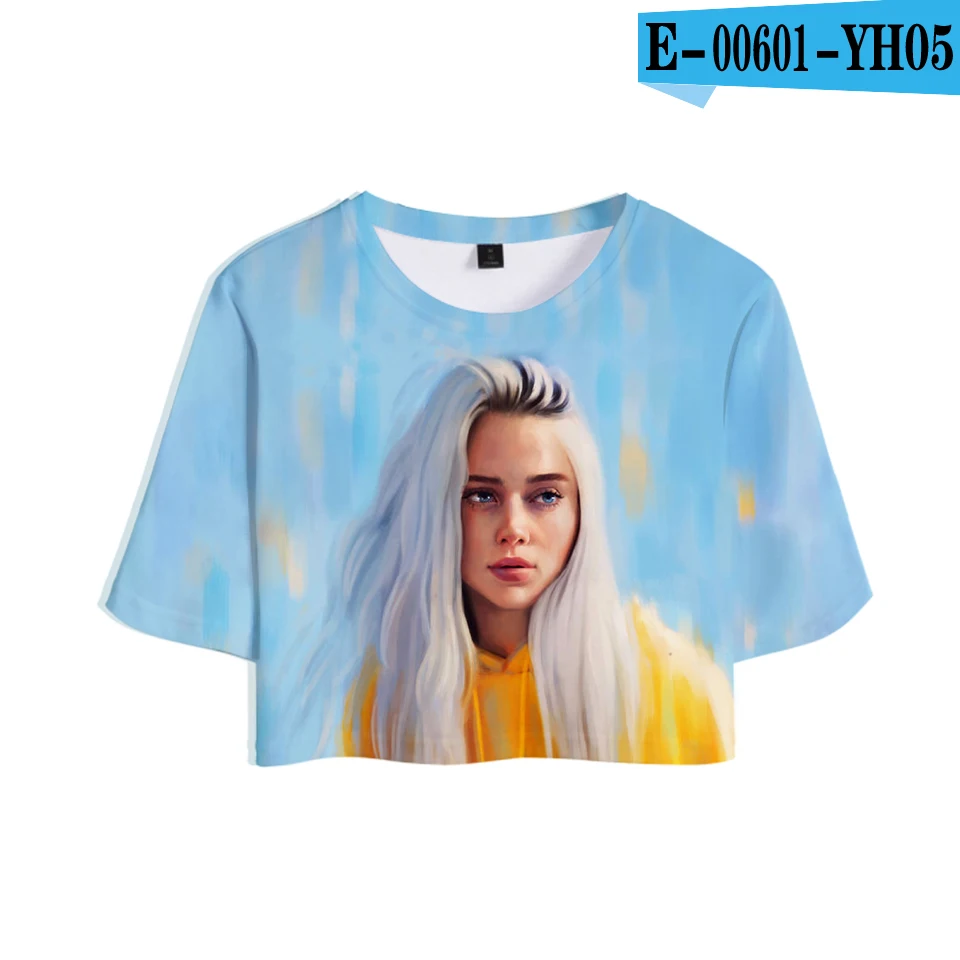 FADUN tommet футболка 3D Billie Eilish летние модные топы Женская Повседневная одежда Harajuku Лидер продаж топы с принтом размера плюс XXL - Цвет: YH05-1