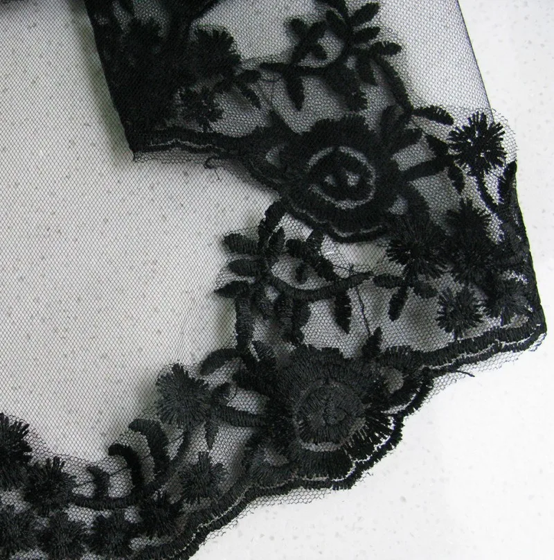 Voile de mariée en dentelle noire Voile d/'Halloween avec peigne et deux couches