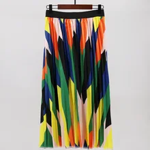 Сексуальные модные уличные Новые популярные цветные полосатые печатные женские юбки женская юбка в стиле бохо