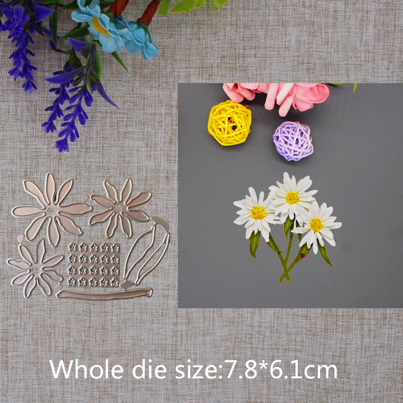 

2019 New Arrival Beautiful Shasta Daisy Flower Cutting Dies Stencil DIY Scrapbook Embossing Decor Paper Card Craft 78X61mm