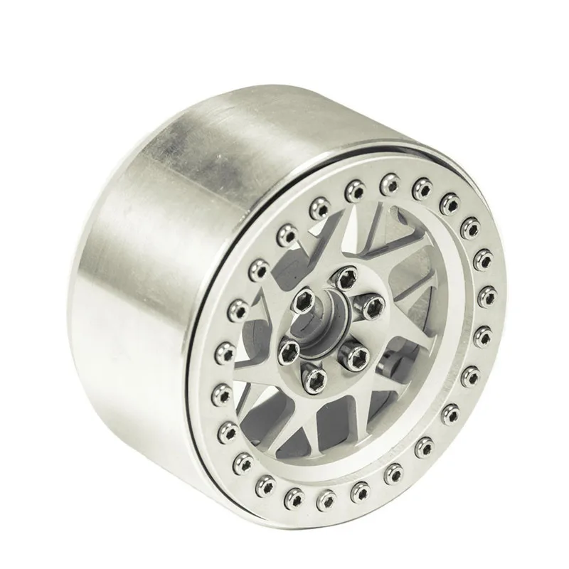 

2.2" Alloy Silver Beadlock Wheel Rims RC 1:10 Rock Crawler Wheels Rims Hub For RC Crawler Axial SCX10 Wraith 90018 1PC