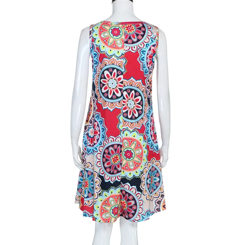 HOT summer dress 2018 beach dress Womens Summer Vintage Boho  Maxi Evening Party Beach Floral Dress vestidos robe J19#N (11)