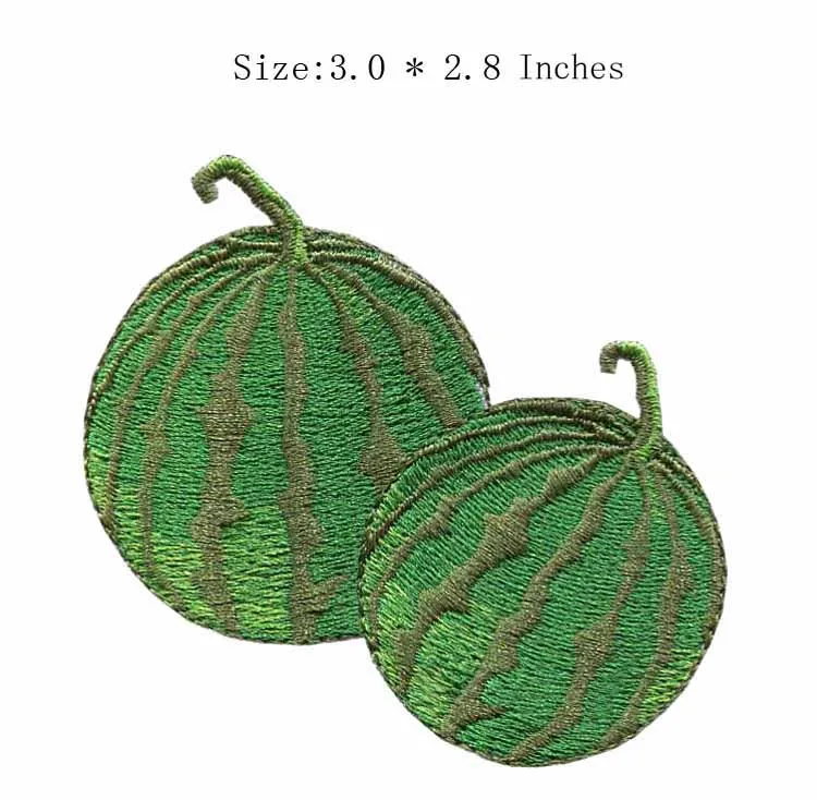 Watermelon embroidery patch 3.0" wide /Green/sew on /fruit patchin