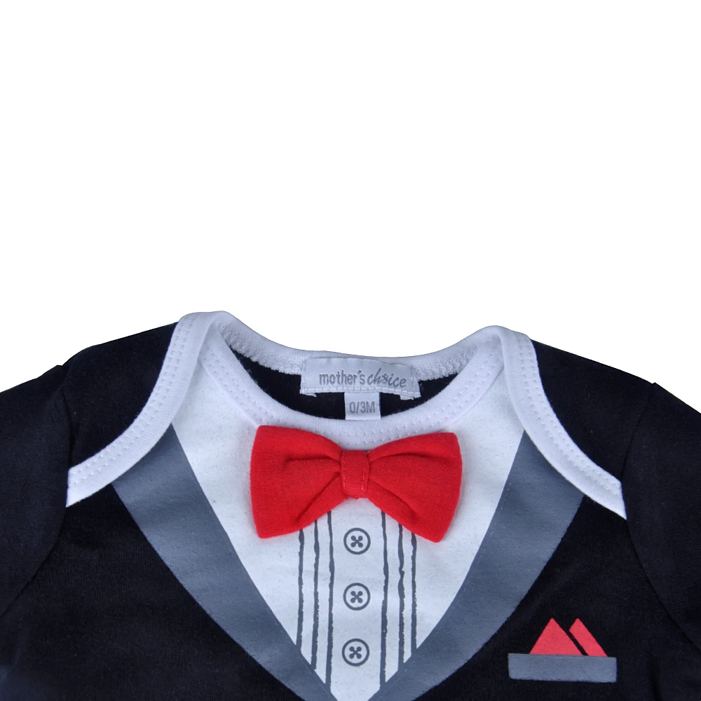 2018 Autumn Cute Gentleman Newborn Baby Boys Infant Rompers+Baby Pants Long Sleeve Christmas Outfit Suit Baby Boys Clothes Set (4)