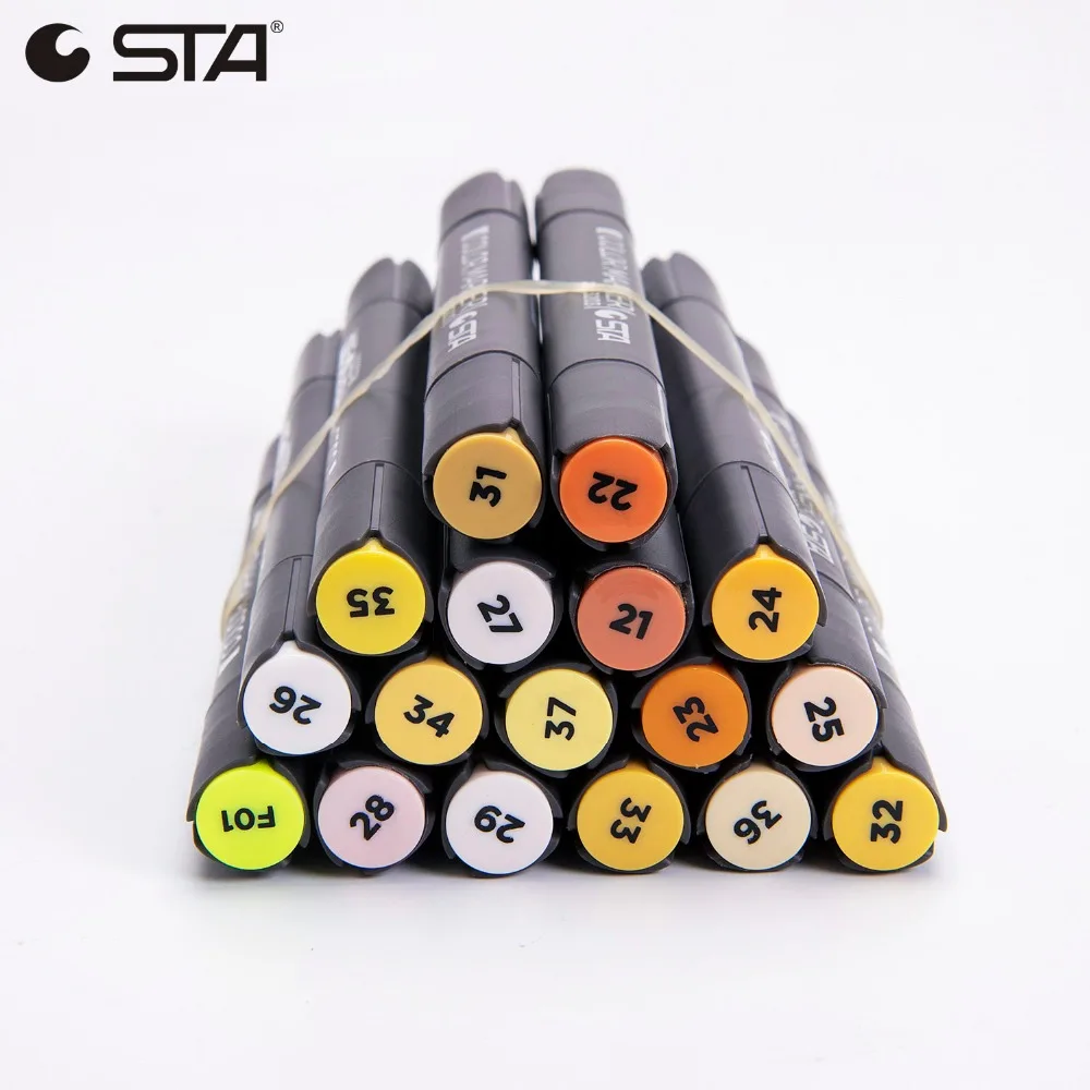 STA 1 шт. красочные художественные маркеры с двойной головкой Маркер ручки на основе чернил Рисование художественная живопись граффити ручка DIY Пишущие принадлежности