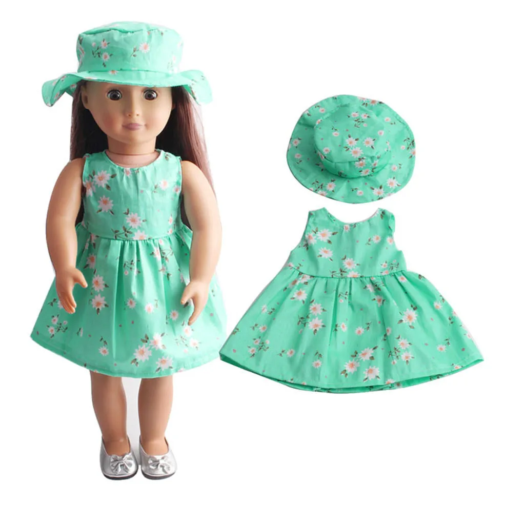     My Life Dolls Clothes Stylish Floral Dress Hat Outfit Suit Accessories Green Floral