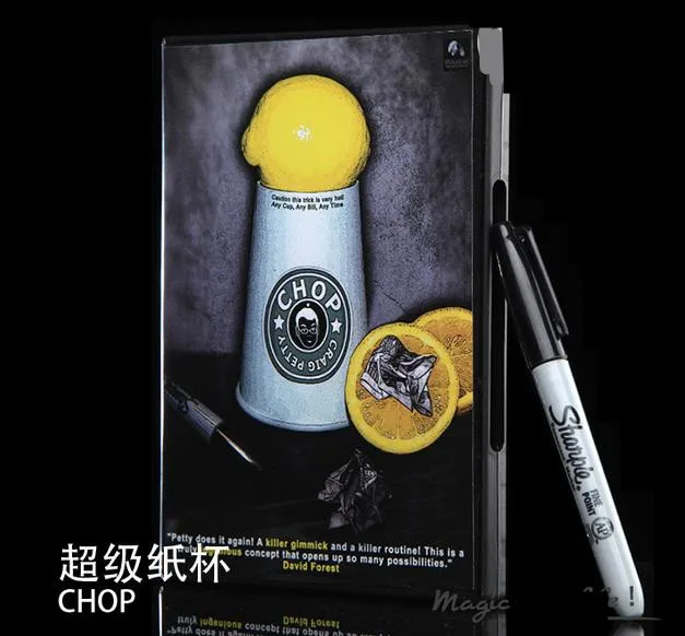 Free Shipping! Chop (DVD+Gimmick) Magic Trick, Singed Dollar To Lemon,Stage,Close Up Magic Props