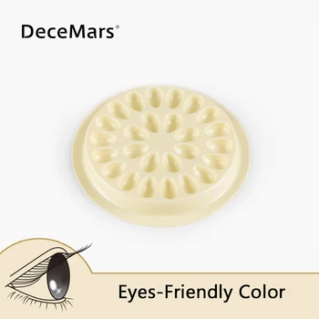 

Warm yellow 50/100pcs disposable Eyelash glue holder Pallet Eyelash Extension glue pads stand on plastic glue holder for eyelash