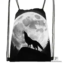 Custom wolf_moon_by_kyghost @ 04-походная сумка на шнурке Cute Daypack Kids Satchel (черная спинка) 31x40 cm #180611-03-107