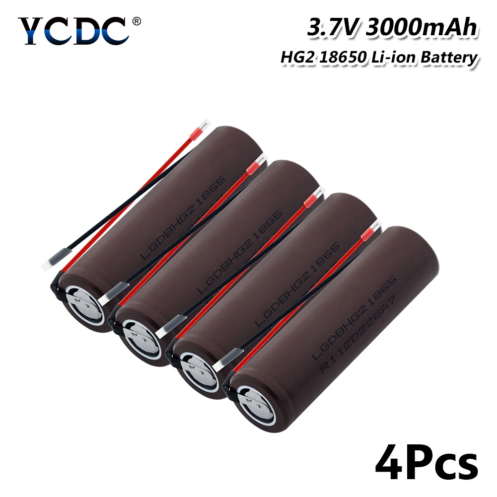 Высокая разрядка 20A 18650 HG2 высокоразрядная высокая сила тока + DIY Linie 3 7 V 3000mAh