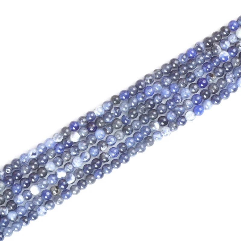 Natural Stone Beads Blue-vein Round Loose Bead Gemstone 3mm Agate Buddism Jewelry Bracelet Making Craft Finding Material | Украшения и