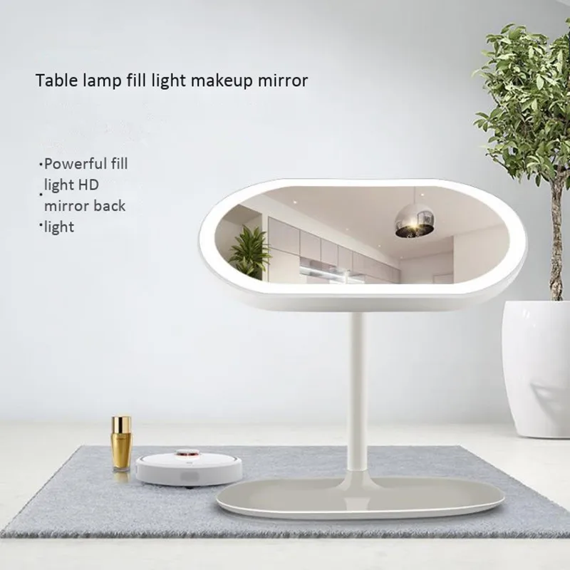 Креативное настосветодио дный светодиодное зеркало для макияжа с лампой умная настольная лампа перезаряжаемая световая зеркальная Сплит-Тип индуктивное туалетное зеркало