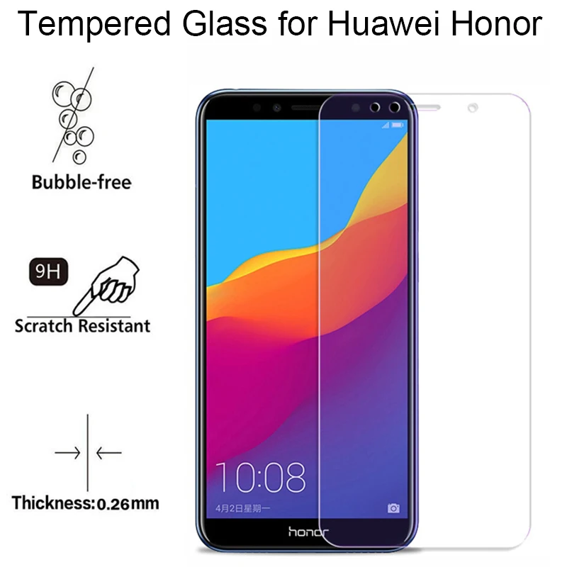 Закаленное стекло для Huawei Honor Y5 2018 Y6 Y7 Pro Prime 2019 Защитная пленка экрана 7C 7A|Защитные