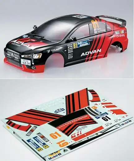 

1/10 Scale RC Drift Car Mitsubishi EVO X Rally Saihua Body Decal Sticker For KillerBody HSP Redcat Tamiya KYOSHO 3R FS Team