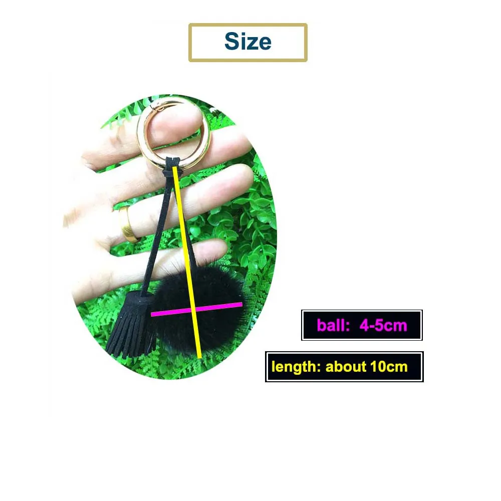Из натуральной норки брелок из меха норки кожаный мяч Tassle мешок автомобиля Кулон мех норки Помпон брелок из натуральной норки ювелирные изделия