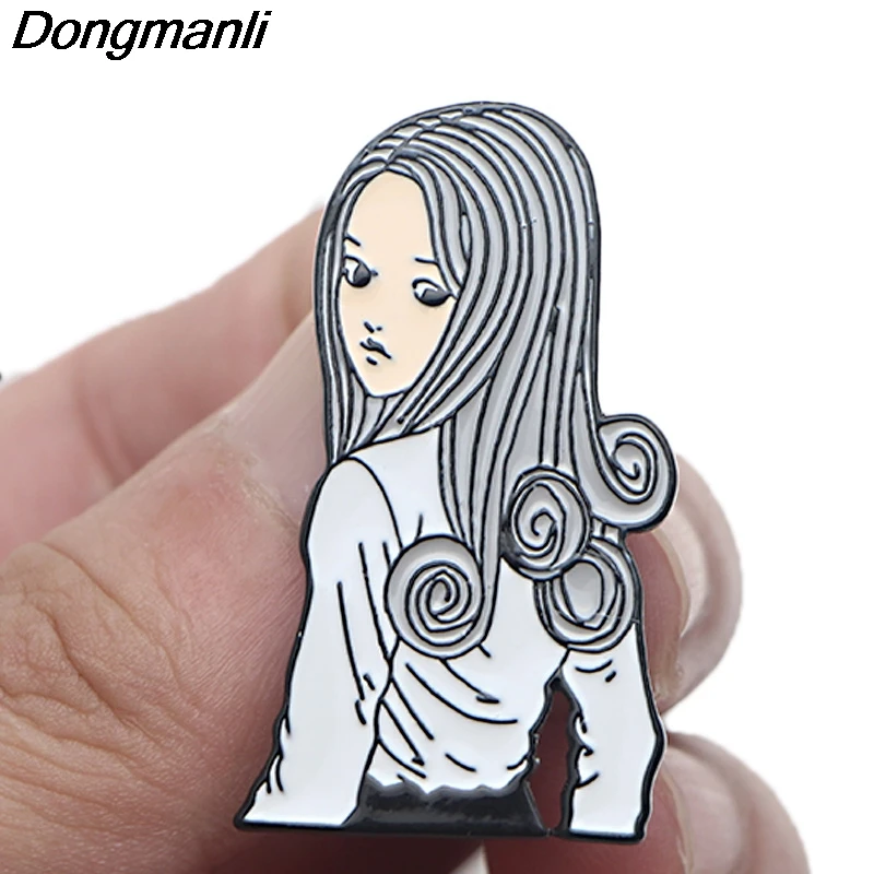 P3783 Dongmanli Junji Ito and Cat Uzumaki металлические эмалированные броши и булавки значок для