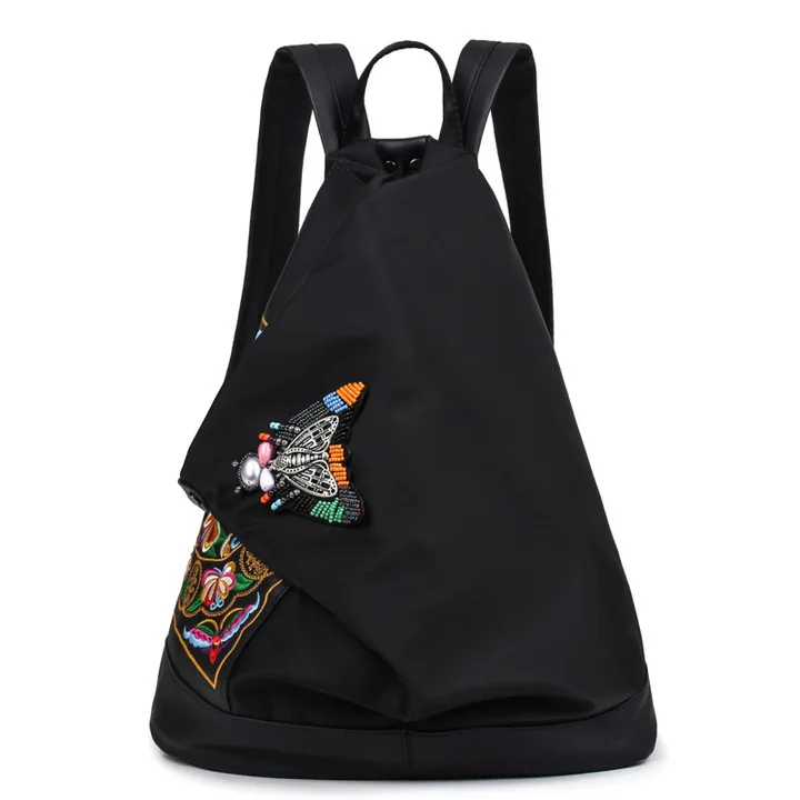 Venda quente mochilas impressão mochila feminina mochilas de nylon À Prova D' Água do estilo Chinês bordados sacos de ombro mochila menina