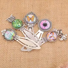 Изящная Закладка 20 мм круглые выпуклые круглые покрытые древние закладки из серебристого металла детский студенческий подарок школьные принадлежности