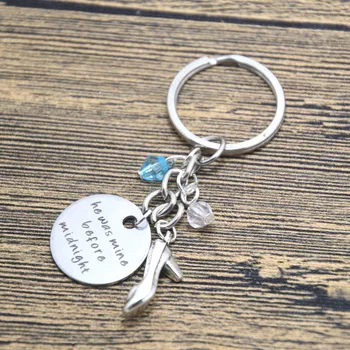 

12pcs/lot Sassy Princess keyring He was mine before midnight keyring crystal Perfect for Bounding.