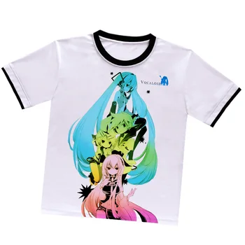 

Hatsune Miku Anime Cosplay short-sleeved round neck men and women summer Full-color T-shirt