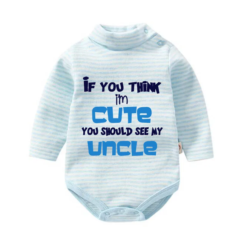 

Culbutomind If You Think I Am Cute You Should See My Uncle Aunt Newborn Striped Baby Bodysuit
