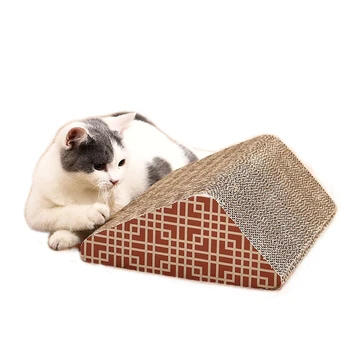 

Pet Cat Toys Scratching Board Pad with Catnip Kitten Interactive Fun Cat Play Toy For Cat Corrugated Paper Durable Catnip Lounge