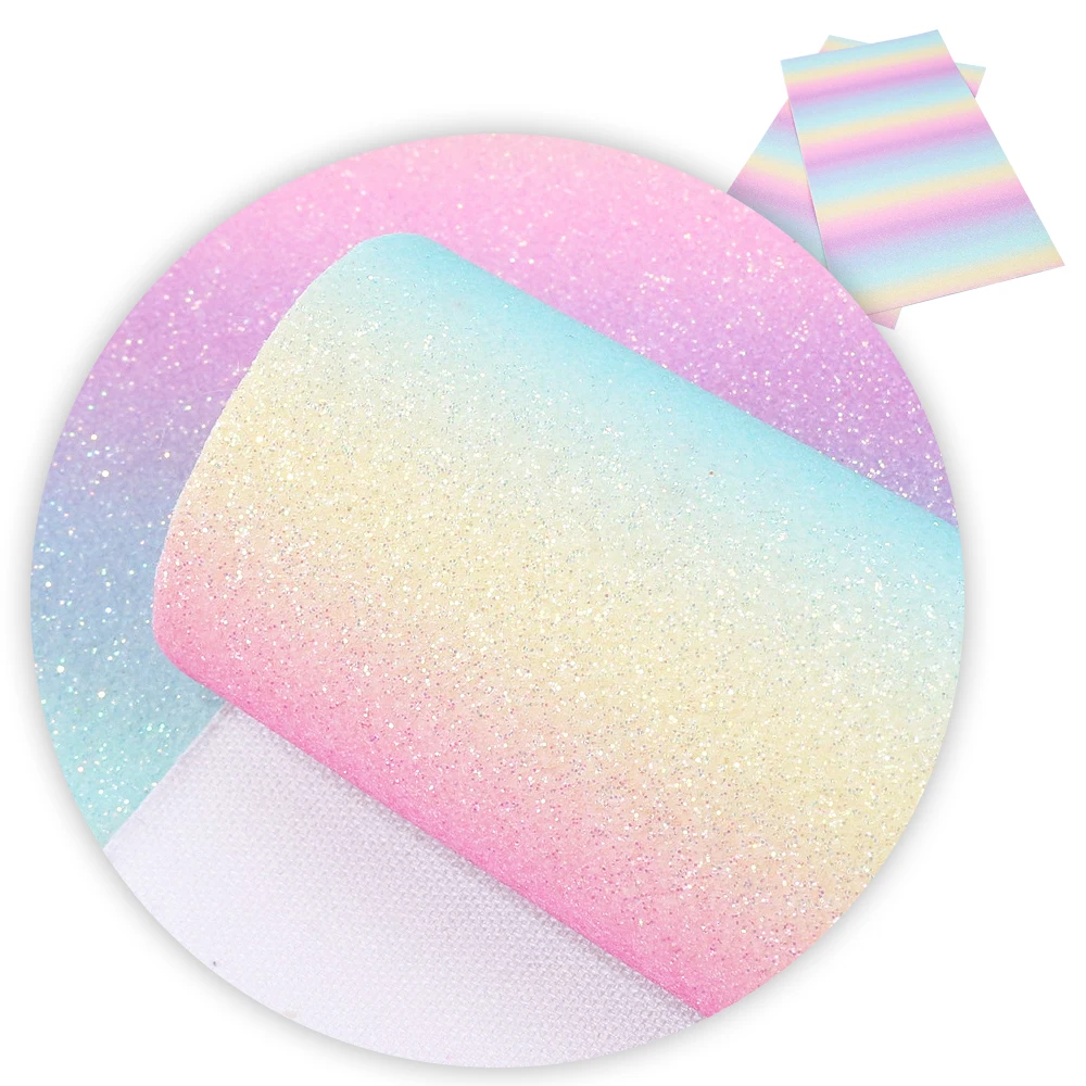 Цвет радуги блестящая искусственная кожа, материалы для ручных поделок для обуви сумка, 1Yc5329 - Color: 1074286005