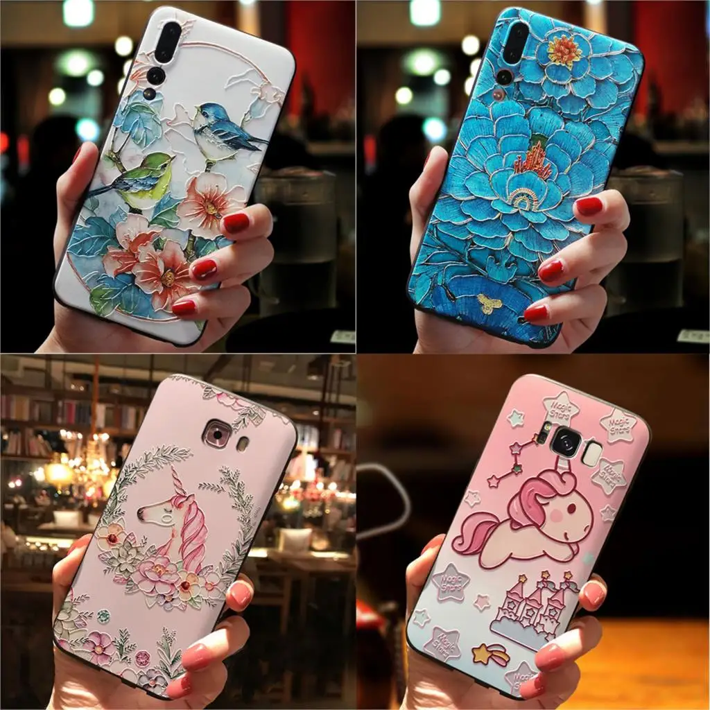 

3D Emboss TPU Case For Samsung Galaxy A50 A40 A70 A30 S8 S9 Plus S6 S7 Edge S10e A9 A8 Star A6 Plus A7 2018 A750 A5 A3 2017 Case