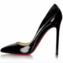 New female high-heeled shoes OL vocational pointed with 12 cm sexy nightclub candy color patent leather women’s shoes