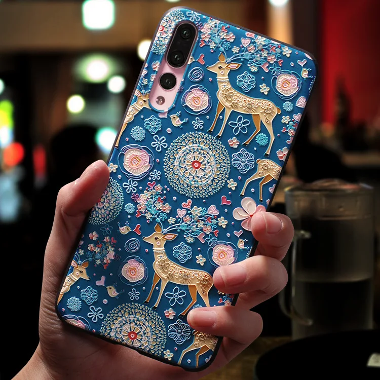 Мягкий чехол из ТПУ с 3D тиснением для Huawei Honor 8X 7A Pro 9 Lite 10 P Smart 2019 P30 P20 P8 P9 P10 Mate 20