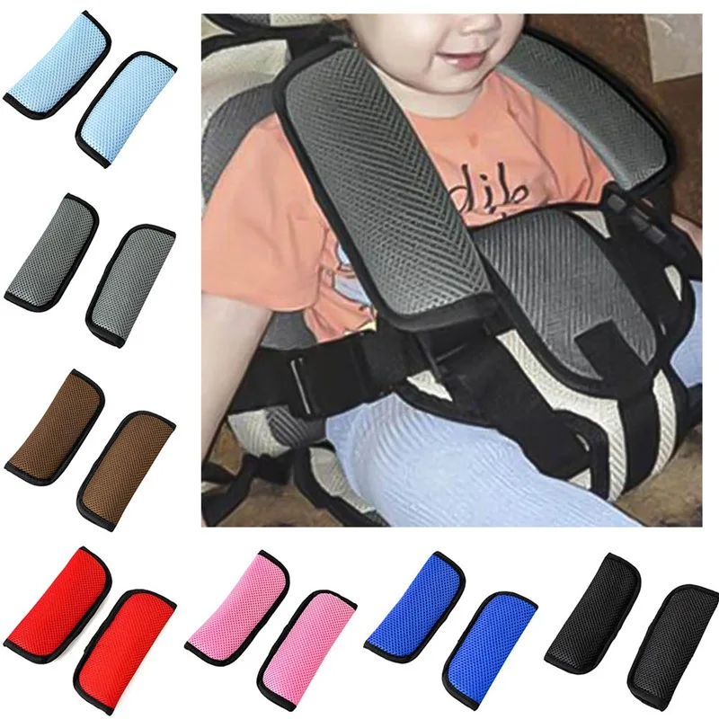 2Pcs Useful Car and Pram Safety Seat Belt Strap Shoulder Cover Harness Pad Pads 