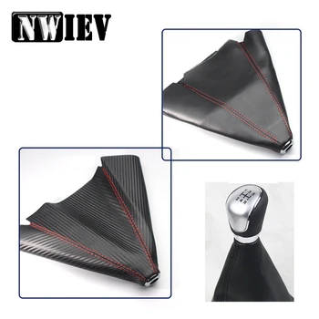 

NWIEV Car Styling For Toyota Coralla CHR Yaris Peugeot 206 307 308 207 Inifinit Carbon fiber leather Gear Lever dust-proof Cover