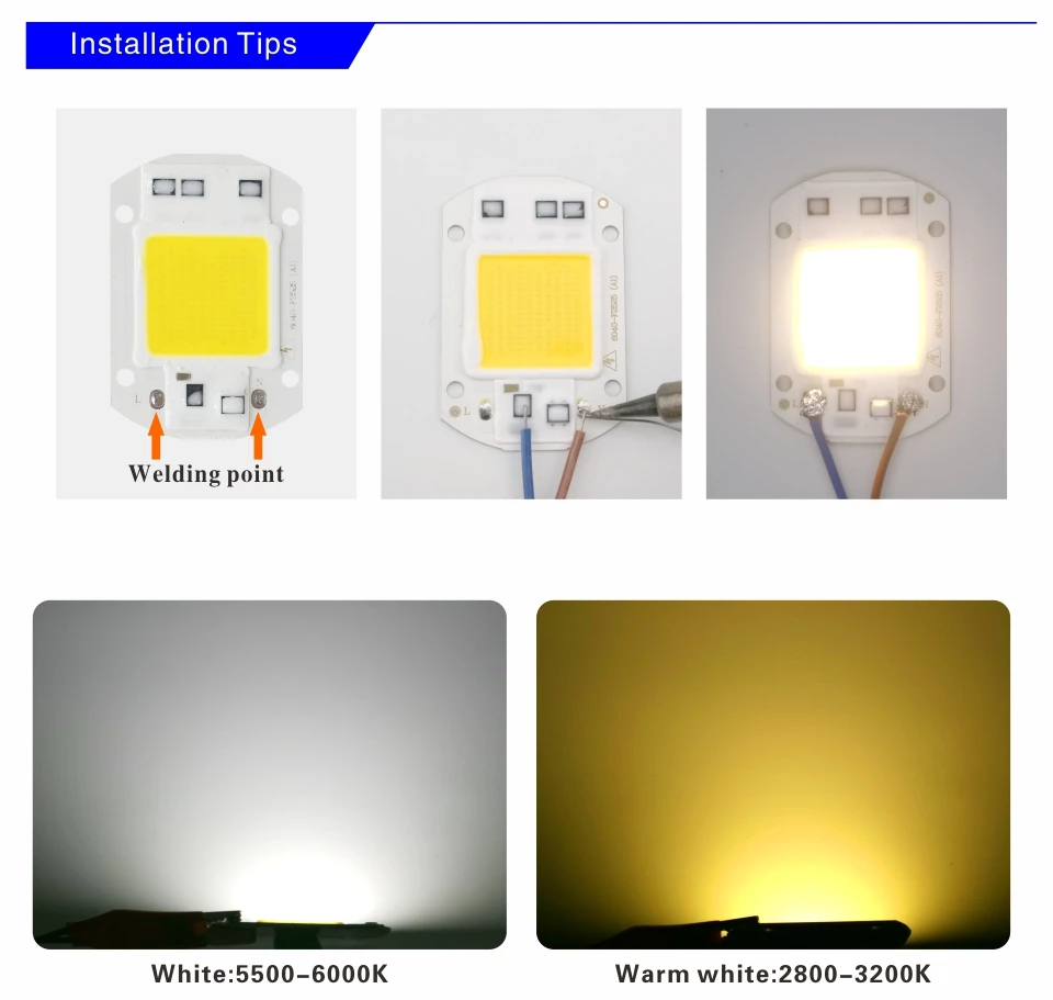 Светодиодный COB чип лампа 10 Вт 20 Вт 30 Вт 50 Вт 220 В Smart IC нет необходимости драйвер светодиодный светильник 3W 5 Вт 7 Вт 9 Вт для наводнения светильник Точечный светильник Diy светильник ing