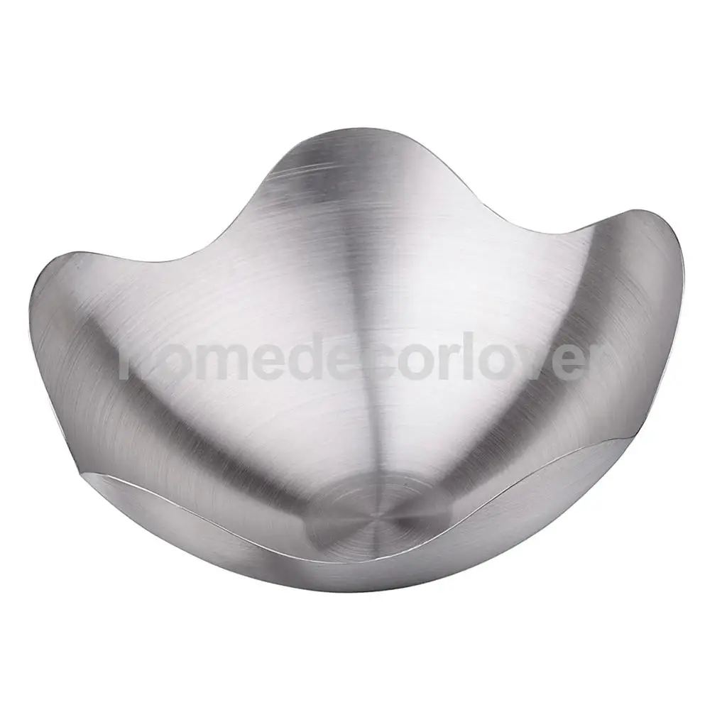Fruit Bowl Stainless Steel Lotus Wave Shape Serving Bowl Home  Kitchen Pub Hotel Office Centerpiece  Decor