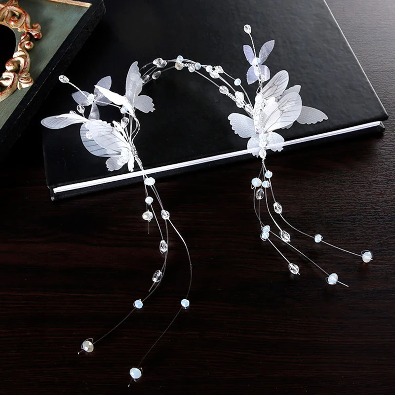 Bead Butterfly Tassel Hairband Hair Vine Long Tassel Fairy Headband