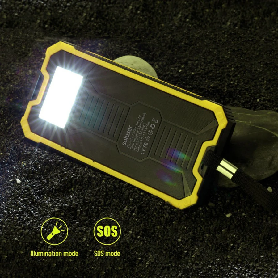 Внешний аккумулятор со светодиодной подсветкой 12000 мАч 2 USB порта|battery charger|batteries