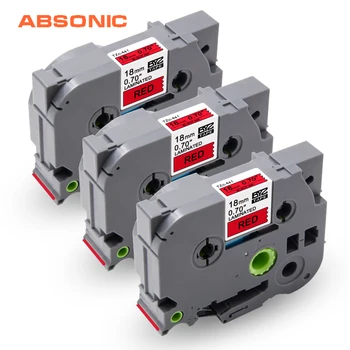 

Absonic 3PCS TZ441 Compatible Brother TZe-441 Tapes 18mm Label Maker Compatible Brother TZe Standard Adhesive Tapes Black on Red