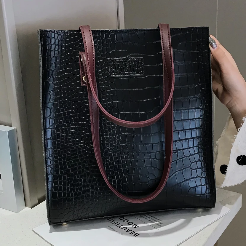  Fashion Crocodile Pattern Women Handbag Leather Ladies Hand Bags Luxury Handbags Women Bags Designe - 33009426188