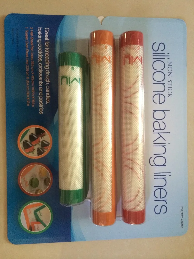 Бесплатная доставка набор из 3 антипригарных силиконовых вкладышей MIUfrance для