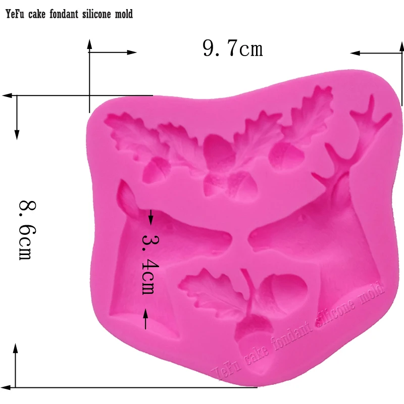 3D Рождество Лось Олень желудь листья помадка силиконовые формы мыло формы для выпечки тортов украшения торта инструменты F0813