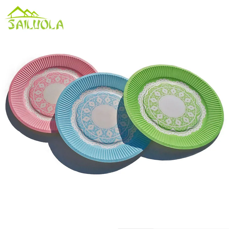 

20pcs/lot 7inch New Pink Disposable Cake Dishes Birthday Paper Plate,Party Supplies